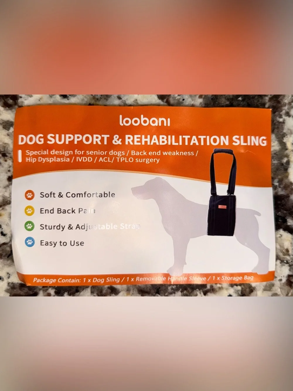BNWT Sz L. Dog mobility sling for hind, rear leg assistance.